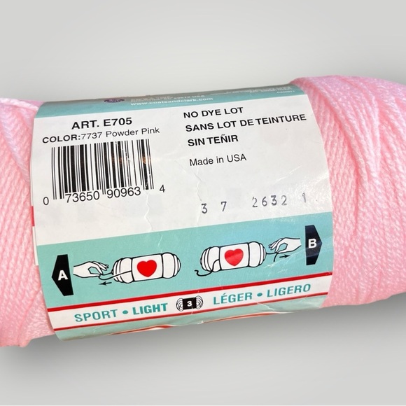 🟢5/$25 Red Heart Powder Pink Yarn - Picture 4 of 4